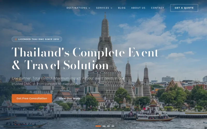 ตัวอย่างหน้าเว็บไซต์ 108 Creative Travel & Events